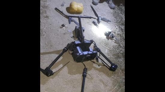 The Border Security Force has recovered 101 drones this year with 93 of them in Punjab and eight in Rajasthan. (HT file photo)