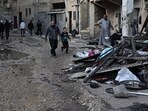 Palestinians inspect the damage following a three-day incursion by the Israeli army on the Jenin camp in the occupied West Bank bank city of Jenin, (AFP) Palestinians inspect the damage following a three-day incursion by the Israeli army on the Jenin camp in the occupied West Bank bank city of Jenin, (AFP)