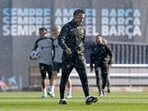 Barcelona head coach Xavi Hernandez during training.