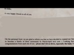 The image shows a part of the letter that her parents mailed to their friends and family. The image shows a part of the letter that her parents mailed to their friends and family.