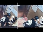 Man protects woman and her baby while a lift malfunctioned. 