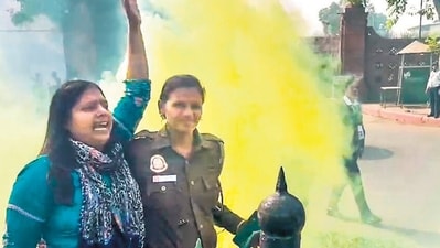 Neelam Azad, one of the accused of Parliament security breach, used to attend protest rallies. (HT_PRINT) Neelam Azad, one of the accused of Parliament security breach, used to attend protest rallies. (HT_PRINT)