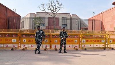 Paramilitary personnel stand guard during the Winter Session of Parliament, in New Delhi on Thursday. (ANI) Paramilitary personnel stand guard during the Winter Session of Parliament, in New Delhi on Thursday. (ANI)