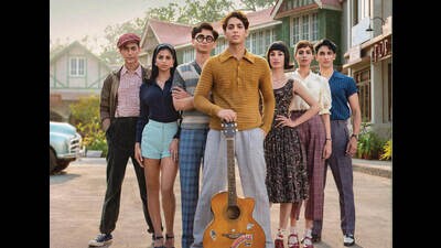 Agastya Nanda, Suhana Khan and Khushi Kapoor debut in The Archies (2023). All three come from film families. (Netflix) Agastya Nanda, Suhana Khan and Khushi Kapoor debut in The Archies (2023). All three come from film families. (Netflix)