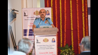 Air Chief Marshal VR Chaudhari, on Thursday, articulated the vision of the Indian Air Force (IAF) as laid down in the latest edition of IAF’s doctrine. (HT PHOTO)