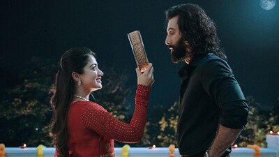Rashmika Mandanna and Ranbir Kapoor in a still from Animal Rashmika Mandanna and Ranbir Kapoor in a still from Animal