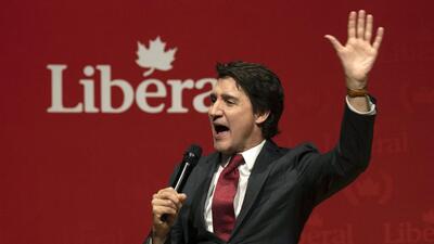 Canadian Prime Minister and Liberal Party leader Justin Trudeau speaks at a Liberal fundraiser, in Gatineau, Quebec, on Monday. (AP) Canadian Prime Minister and Liberal Party leader Justin Trudeau speaks at a Liberal fundraiser, in Gatineau, Quebec, on Monday. (AP)