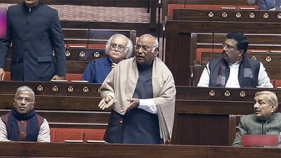 Leader of Opposition in the Rajya Sabha, Mallikarjun Kharge speaks during the Winter Session of the Parliament, in New Delhi on Wednesday (ANI) Leader of Opposition in the Rajya Sabha, Mallikarjun Kharge speaks during the Winter Session of the Parliament, in New Delhi on Wednesday (ANI)