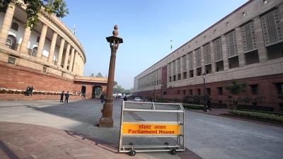 Parliament House complex wears a deserted look after a security breach on the anniversary of the 2001 Parliament terror attack. (PTI)
