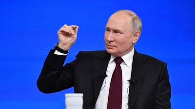 Russian President Vladimir Putin attends his annual end-of-year press conference. (Reuters)