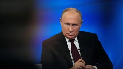 Russian President Vladimir Putin attends his annual press conference in Moscow, Russia. (Reuters)