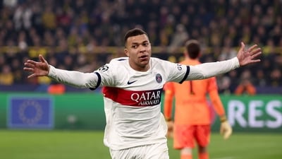 Kylian Mbappe reacts after scoring a goal that was disallowed by the VAR due to offside during the UEFA Champions League group F football match (AFP) Kylian Mbappe reacts after scoring a goal that was disallowed by the VAR due to offside during the UEFA Champions League group F football match (AFP)
