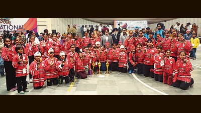 The skating arena reverberated with Punjab’s triumphs, securing three out of four top positions. (HT PHOTO) The skating arena reverberated with Punjab’s triumphs, securing three out of four top positions. (HT PHOTO)