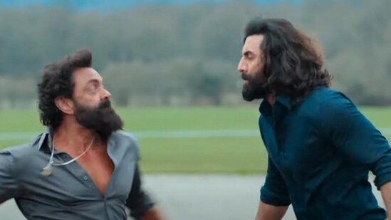 Bobby Deol and Ranbir Kapoor in a scene from Animal.