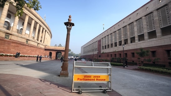 Parliament House complex wears a deserted look after a security breach on the anniversary of the 2001 Parliament terror attack. (PTI)