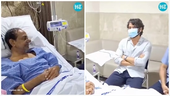 KCR smiled as he got a visit from Nagarjuna.