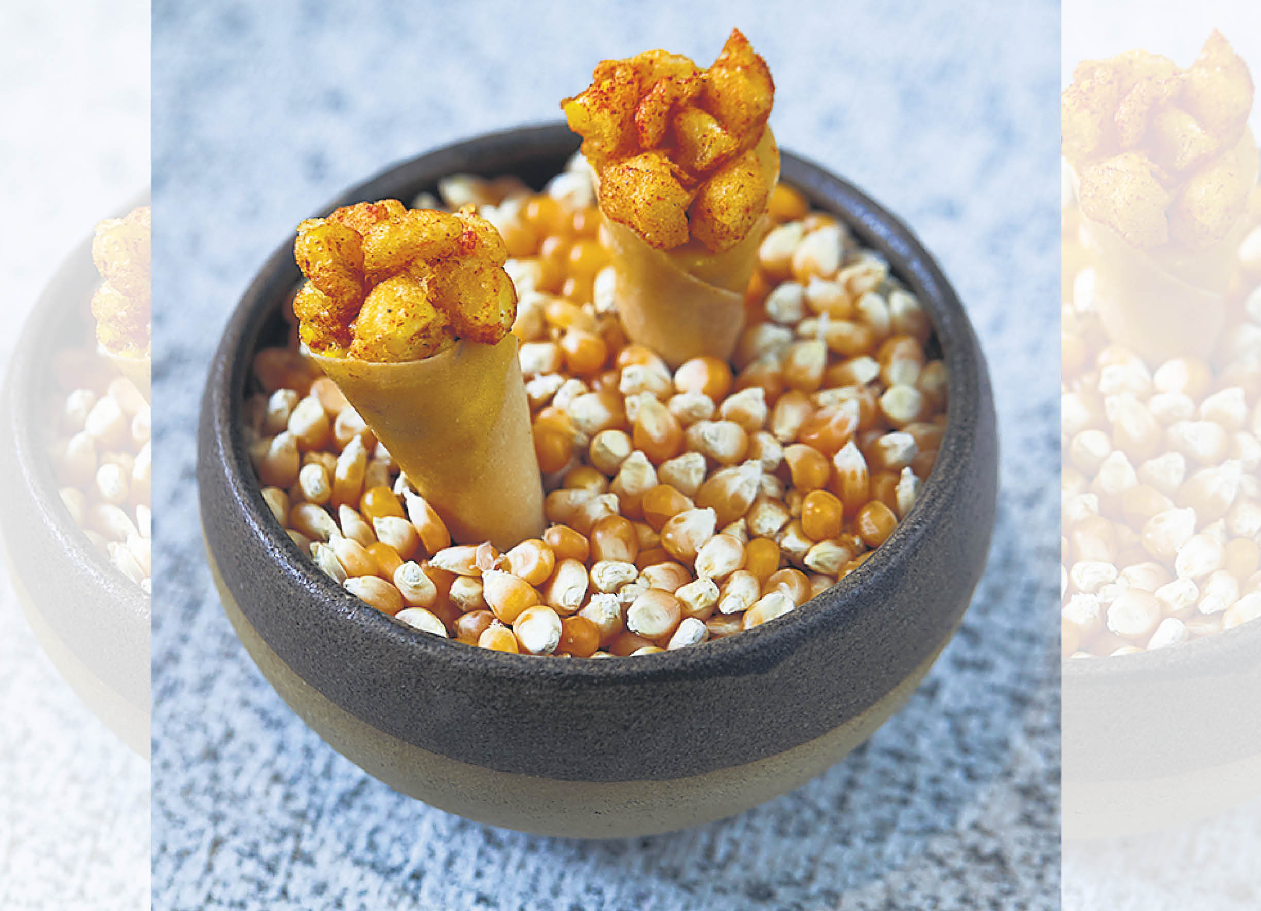 The bhutte ka kees cornetto is a big hit on the Masala Library menu. The bhutte ka kees cornetto is a big hit on the Masala Library menu.