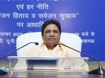 BSP chief Mayawati during a party meeting in Lucknow on December 10. (HT photo) BSP chief Mayawati during a party meeting in Lucknow on December 10. (HT photo)