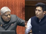 Rajya Sabha chairman Jagdeep Dhankhar and AAP MP Raghav Chadha Rajya Sabha chairman Jagdeep Dhankhar and AAP MP Raghav Chadha