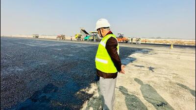 A joint coordination committee led by chief secretary DS Mishra on Friday inspected the ongoing works at the greenfield Noida international airport in Jewar. (HT Photo) A joint coordination committee led by chief secretary DS Mishra on Friday inspected the ongoing works at the greenfield Noida international airport in Jewar. (HT Photo)
