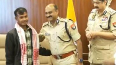Assam DGP GP Singh welcoming one of the four Ulfa members who surrendered in November (Videograb/ANI FILE) Assam DGP GP Singh welcoming one of the four Ulfa members who surrendered in November (Videograb/ANI FILE)