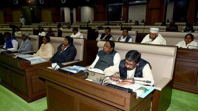 Jharkhand CM Hemant Soren during the Winter Session of the state legislative assembly, in Ranchi on Friday. (ANI) Jharkhand CM Hemant Soren during the Winter Session of the state legislative assembly, in Ranchi on Friday. (ANI)