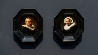 After nearly 200 years in a private collection, a pair of small portraits by Dutch Golden Era master Rembrandt van Rijn went on show Wednesday after they were presented on a long-term loan to the Netherlands’ national art and history museum. (AP) After nearly 200 years in a private collection, a pair of small portraits by Dutch Golden Era master Rembrandt van Rijn went on show Wednesday after they were presented on a long-term loan to the Netherlands’ national art and history museum. (AP)