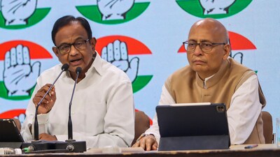 Congress leaders P Chidambaram and Abhishek Manu Singhvi during a press conference, at party office in New Delhi. (PTI) Congress leaders P Chidambaram and Abhishek Manu Singhvi during a press conference, at party office in New Delhi. (PTI)