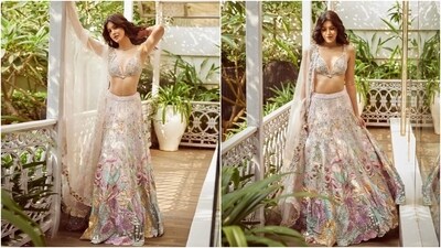 Wedding season is upon us. It is time to dress up in your best ethnic looks. And Shanaya Kapoor's lehenga from the latest photoshoot should be a part of your mood board. It is from the shelves of ace Indian designer Rahul Mishra's eponymous label and boasts his signature design elements. (Instagram) Wedding season is upon us. It is time to dress up in your best ethnic looks. And Shanaya Kapoor's lehenga from the latest photoshoot should be a part of your mood board. It is from the shelves of ace Indian designer Rahul Mishra's eponymous label and boasts his signature design elements. (Instagram)