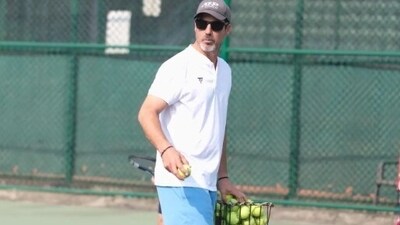 Carlos Gomez during his tennis camp on Sunday at the 2023 Pro Tennis League in New Delhi Carlos Gomez during his tennis camp on Sunday at the 2023 Pro Tennis League in New Delhi