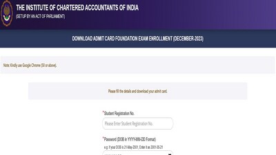 ICAI CA Foundation December Admit Card 2023 out, download link here ICAI CA Foundation December Admit Card 2023 out, download link here