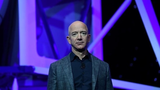 Founder, Chairman, CEO and President of Amazon Jeff Bezos at the launch of space company Blue Origin's space exploration lunar lander rocket called Blue Moon during an unveiling event in Washington, US on May 9, 2019. (Reuters File Photo)