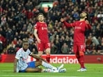 Liverpool's Mohamed Salah, right, reacts after a missed scoring opportunity against Manchester United. Liverpool's Mohamed Salah, right, reacts after a missed scoring opportunity against Manchester United.