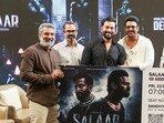 SS Rajamouli with the cast of Salaar. SS Rajamouli with the cast of Salaar.
