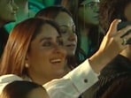 Kareena Kapoor enjoying Taimur Ali Khan's school performance. Kareena Kapoor enjoying Taimur Ali Khan's school performance.