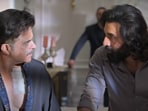 Anil Kapoor and Ranbir Kapoor in a still from Animal. Anil Kapoor and Ranbir Kapoor in a still from Animal.