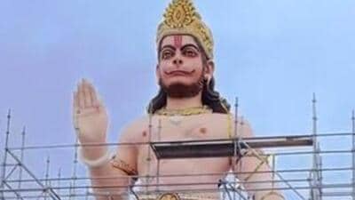 A 55-foot-tall statue of the Hindu deity Hanuman is being built at the Hindu Sabha Mandir in Brampton (HT Photo) A 55-foot-tall statue of the Hindu deity Hanuman is being built at the Hindu Sabha Mandir in Brampton (HT Photo)