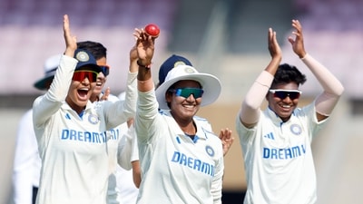 India Women's Deepti Sharma and teammates celebrate (BCCI Women-X) India Women's Deepti Sharma and teammates celebrate (BCCI Women-X)