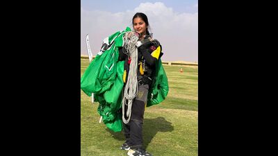 Anamika in skydiving gear (HT FIle Photo) Anamika in skydiving gear (HT FIle Photo)