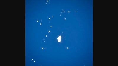 This image of an iceberg was captured from space. (Instagram/@astro_andreas) This image of an iceberg was captured from space. (Instagram/@astro_andreas)