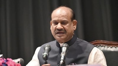 Lok Sabha Speaker Om Birla on Parliament security breach (HT Photo | Sanjeev Verma) Lok Sabha Speaker Om Birla on Parliament security breach (HT Photo | Sanjeev Verma)
