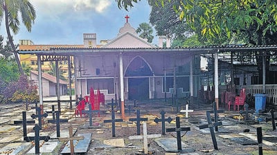 Mumbai, India - Sep 13, 2023 : ST.Anthony Church, Marve Road at Malad West, in Mumbai, India, Wednesday, Sep 13, 2023. (Photo by Vijay Bate/HT Photo)