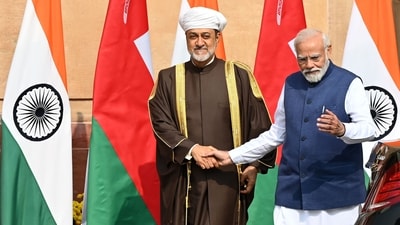 Taking to X, PM Modi stated, “Had an excellent meeting with His Majesty Sultan Haitham bin Tarik of Oman. Reviewing the full range of bilateral ties, we discussed ways to deepen cooperation in commerce, culture, defence, innovation and more.” (HT Photo/Arvind Yadav) Taking to X, PM Modi stated, “Had an excellent meeting with His Majesty Sultan Haitham bin Tarik of Oman. Reviewing the full range of bilateral ties, we discussed ways to deepen cooperation in commerce, culture, defence, innovation and more.” (HT Photo/Arvind Yadav)