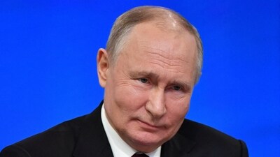 Russian president Vladimir Putin attends his annual end-of-year press conference. (Reuters)