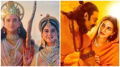 Shrimad Ramayan features Sujay Reu and Prachi Bansal as Ram and Sita. Adipursh saw Prabhas and Kriti Sanon lead rolls. Shrimad Ramayan features Sujay Reu and Prachi Bansal as Ram and Sita. Adipursh saw Prabhas and Kriti Sanon lead rolls.
