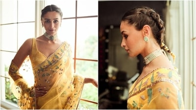 Alia Bhatt wore a gorgeous 'Laddoo Pila' saree for her friend's wedding. (Instagram) Alia Bhatt wore a gorgeous 'Laddoo Pila' saree for her friend's wedding. (Instagram)