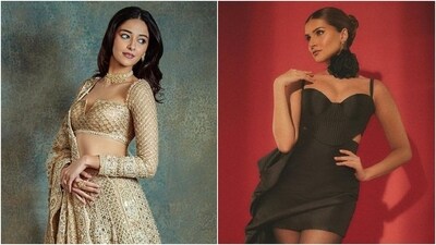 Ananya Panday and Tara Sutaria recently shared pictures from a photoshoot on social media, featuring the two stars dressed in stunning outfits worthy of being on your wedding fashion mood board. While Ananya wore a golden embellished lehenga, Tara looked glamorous in a black cocktail dress. If you are a bride-to-be, Ananya's outfit should be on your radar. Meanwhile, Tara's look is perfect for a reception/cocktail party. Check out their photos below. (Instagram) Ananya Panday and Tara Sutaria recently shared pictures from a photoshoot on social media, featuring the two stars dressed in stunning outfits worthy of being on your wedding fashion mood board. While Ananya wore a golden embellished lehenga, Tara looked glamorous in a black cocktail dress. If you are a bride-to-be, Ananya's outfit should be on your radar. Meanwhile, Tara's look is perfect for a reception/cocktail party. Check out their photos below. (Instagram)