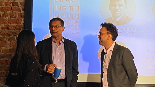 Raghuram Rajan (centre) with co-author Rohit Lamba (right) Raghuram Rajan (centre) with co-author Rohit Lamba (right)
