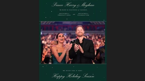 Prince Harry-Meghan Markle's Christmas message is seen.