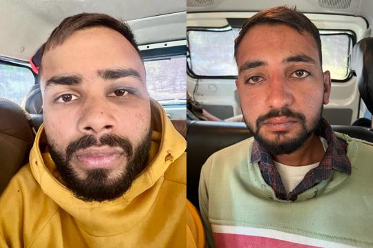 Gangsters Parambir Singh and Karamjit Singh were involved in two carjacking incidents in Mohali besides extortion of Zirakpur-based businessmen and property dealers. (HT Photo)